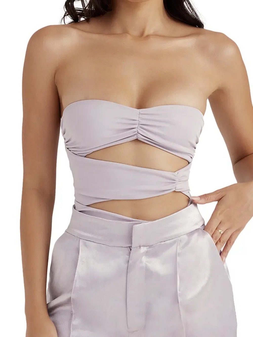 House of CB Joie Strapless Cutout Bodysuit - Size Small